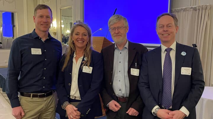 Thomas Åmot (forretningsutvikler Proventia), Britt Ardakani (Director of Business Outreach. BARN), Harald Furu (gründer Affin AS) og Erik Rosen (daglig leder Affin AS)